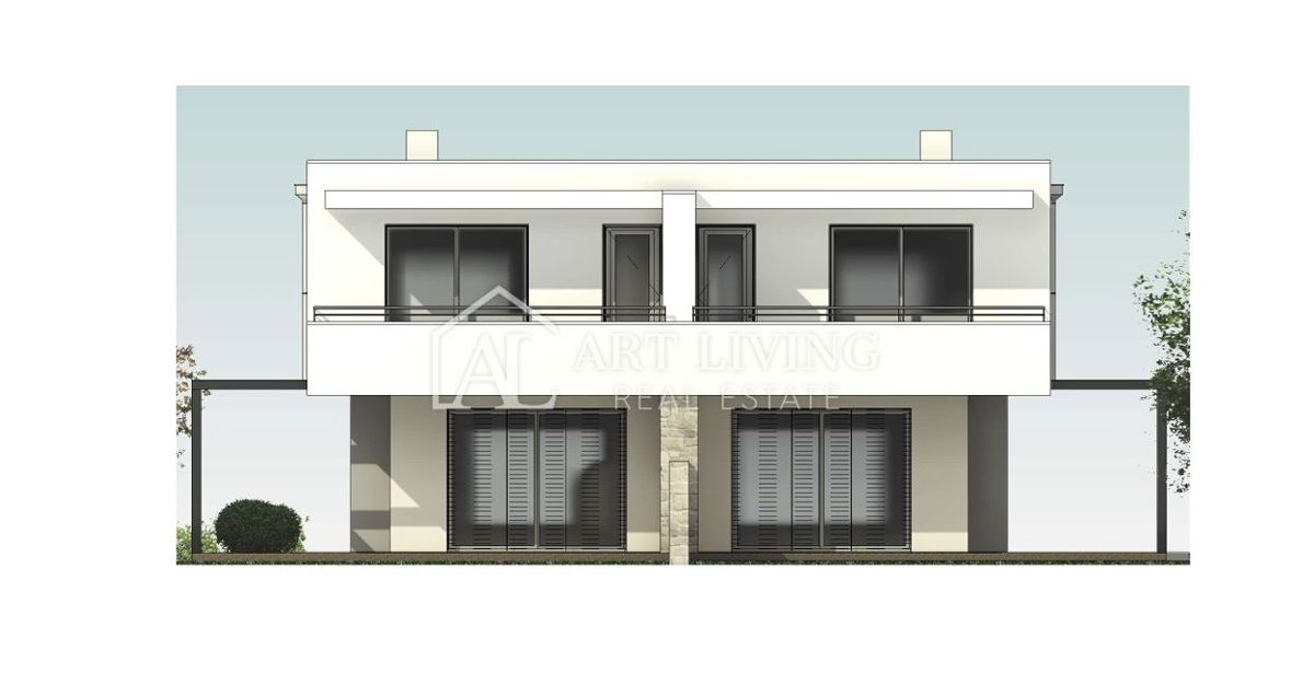 UMAG - MODERNA DVOJNA HIŠA Z BAZENOM – NOVOGRADNJA LE 300 M OD MORJA