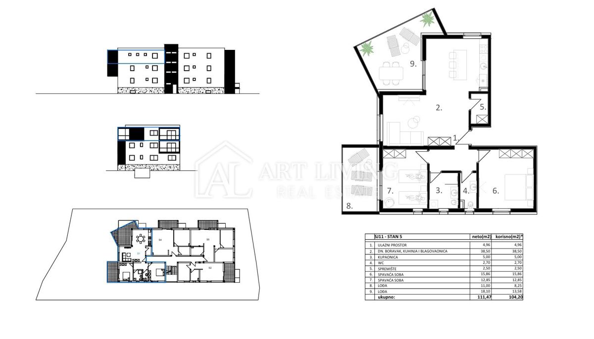 Vodice – NOVOGRADNJA, edinstveno moderno dvosobno stanovanje, 104 m², ODLIČNA LOKACIJA!