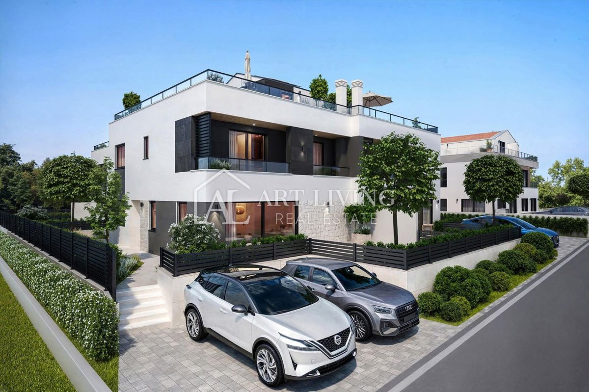 Poreč - NOVOGRADNJA, vrstna hiša z bazenom na odlični lokaciji