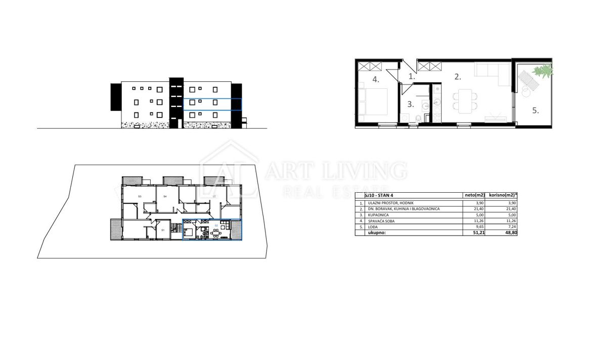 Vodice – NOVOGRADNJA, moderno enosobno stanovanje, 500 m od morja, PRILOŽNOST