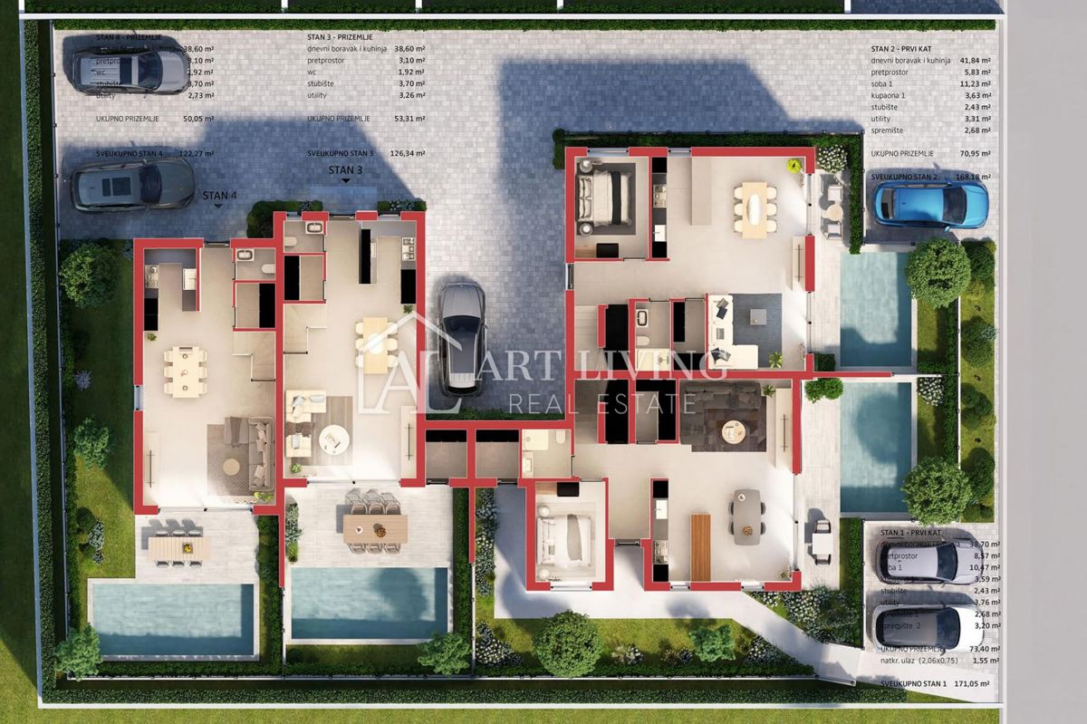 Poreč - atraktivna vrstna hiša z bazenom na TOP lokaciji - NOVOGRADNJA!