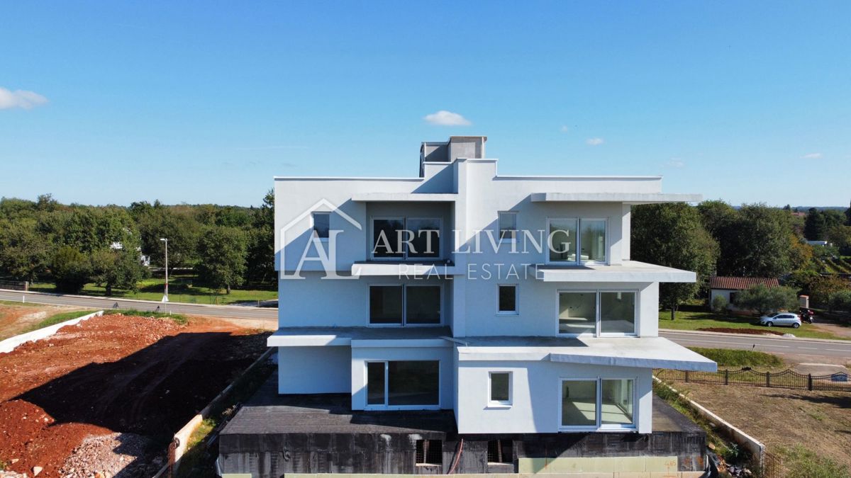 Umag, okolica – penthouse z 2 spalnicama, skupni bazen, pogled na morje