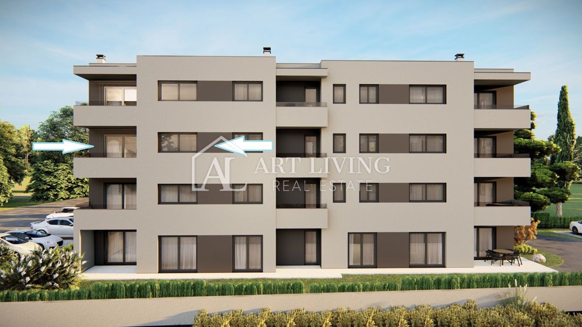 Poreč, okolica - prostorno dvosobno stanovanje v drugem nadstropju - NOVOGRADNJA