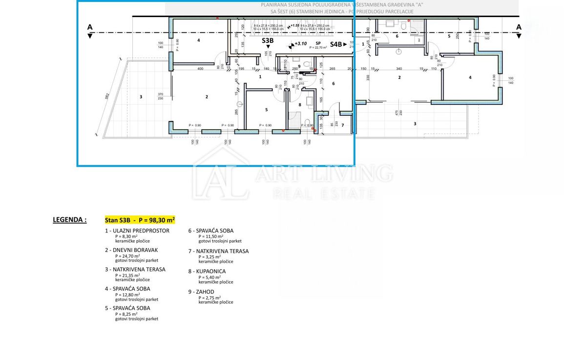 Umag, okolica – razkošno stanovanje s 3 spalnicami in skupnim bazenom, 400 m od morja