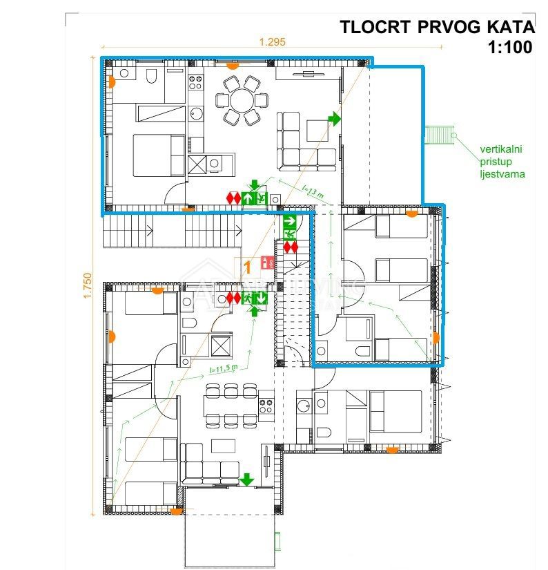 Poreč, okolica - trisobno stanovanje s strešno teraso, 90 m2 - PRILOŽNOST