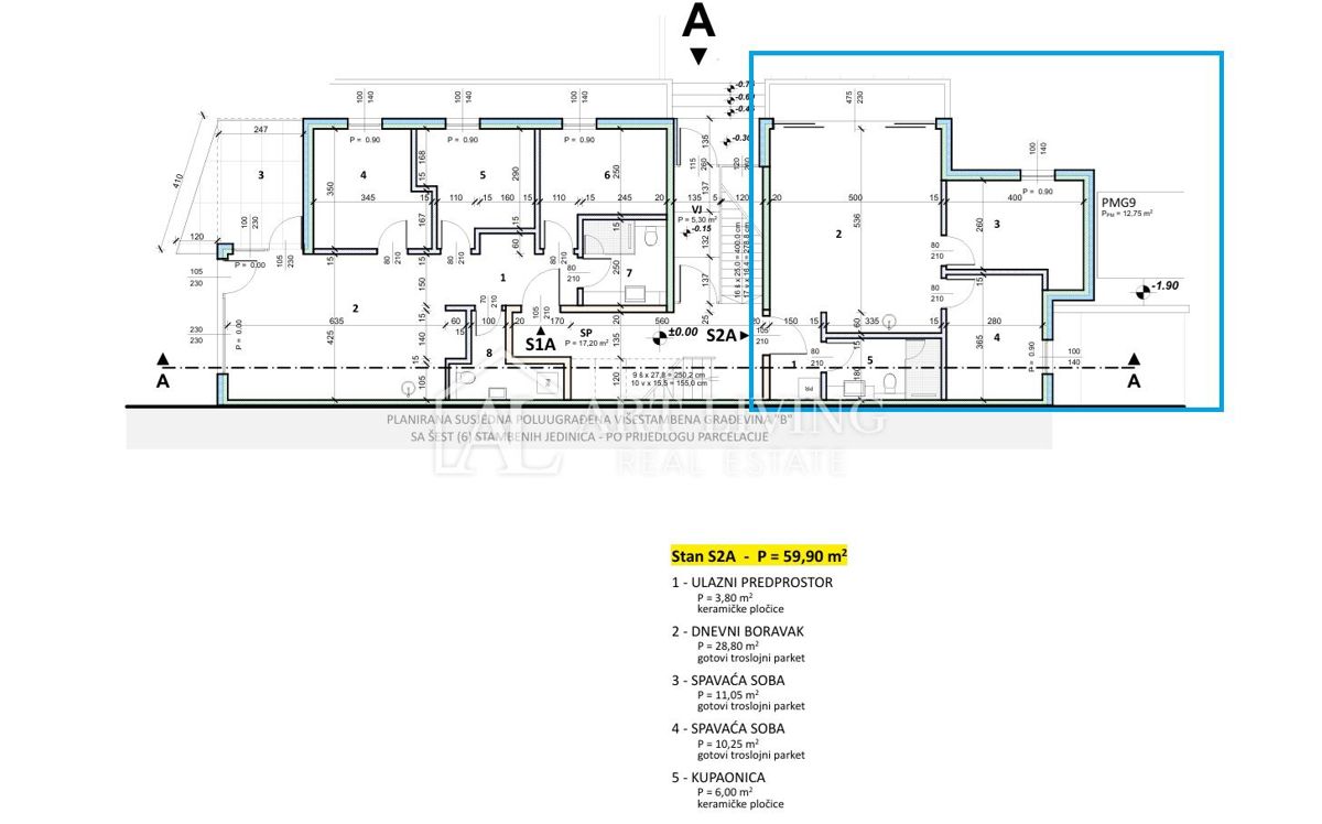 Umag, okolica – sodobno dvosobno stanovanje v novogradnji, 400 m od morja