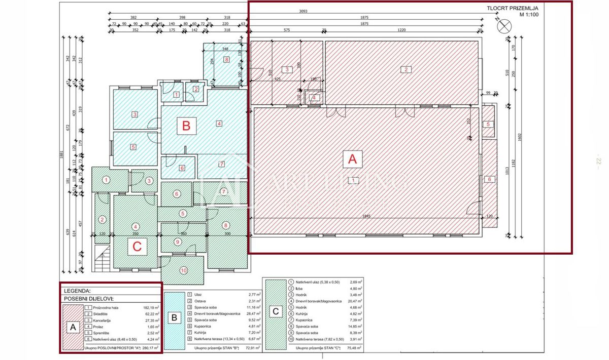 Umag, okolica - Industrijsko skladišče/hala, 280 m², naprodaj ali za dolgoročni najem