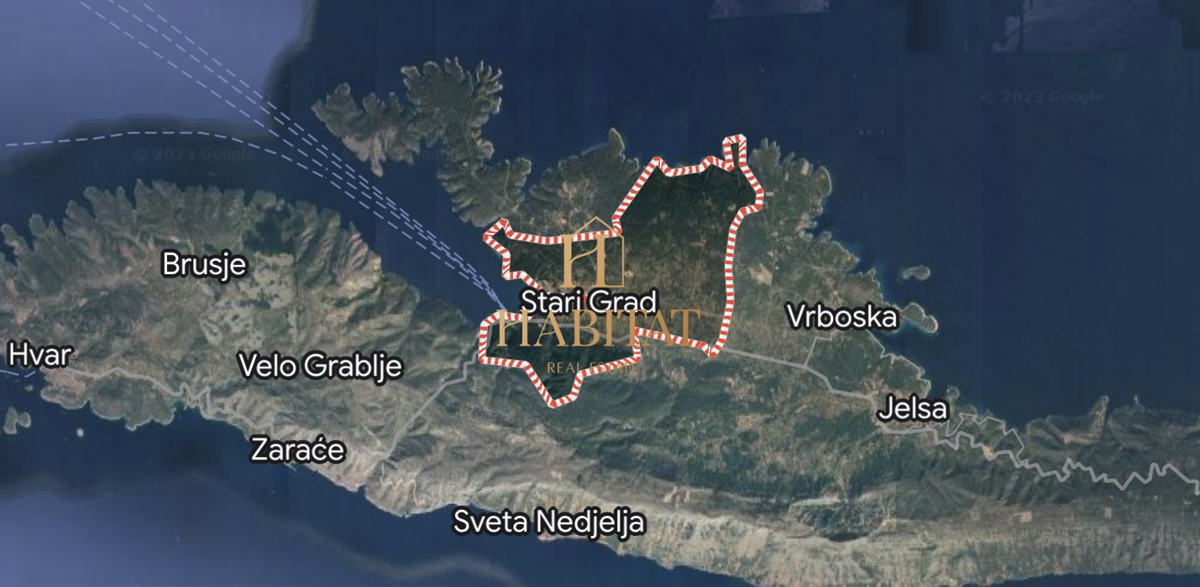 Dalmacija, Hvar, Dol Sv.Ana, hiša 46m2 z zazidljivo parcelo 650m2