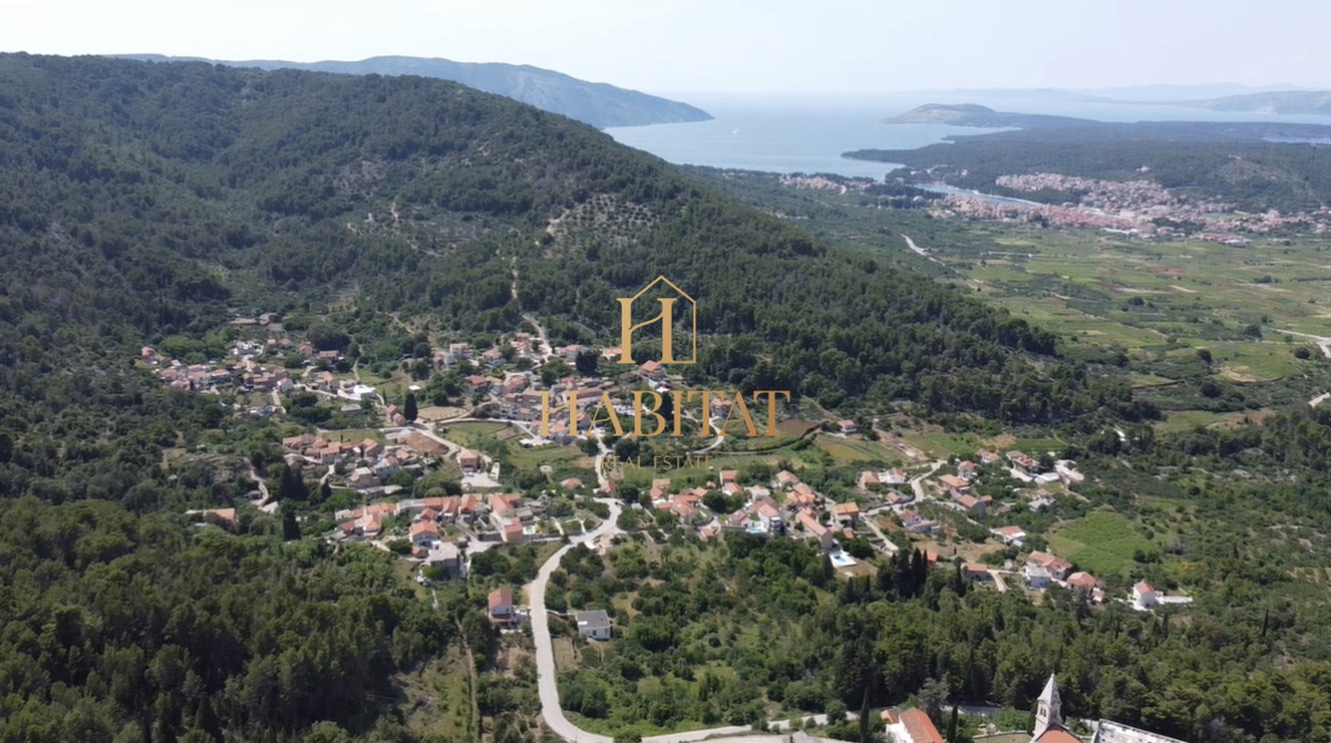 Dalmacija, Hvar, Dol Sv.Ana, hiša 46m2 z zazidljivo parcelo 650m2
