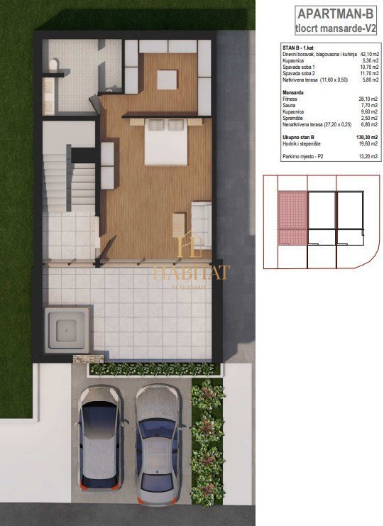 ISTRA, ZAMBRATIJA, DVOETAŽNO ŠTIRISOBNO STANOVANJE 175m2, NOVOGRADNJA