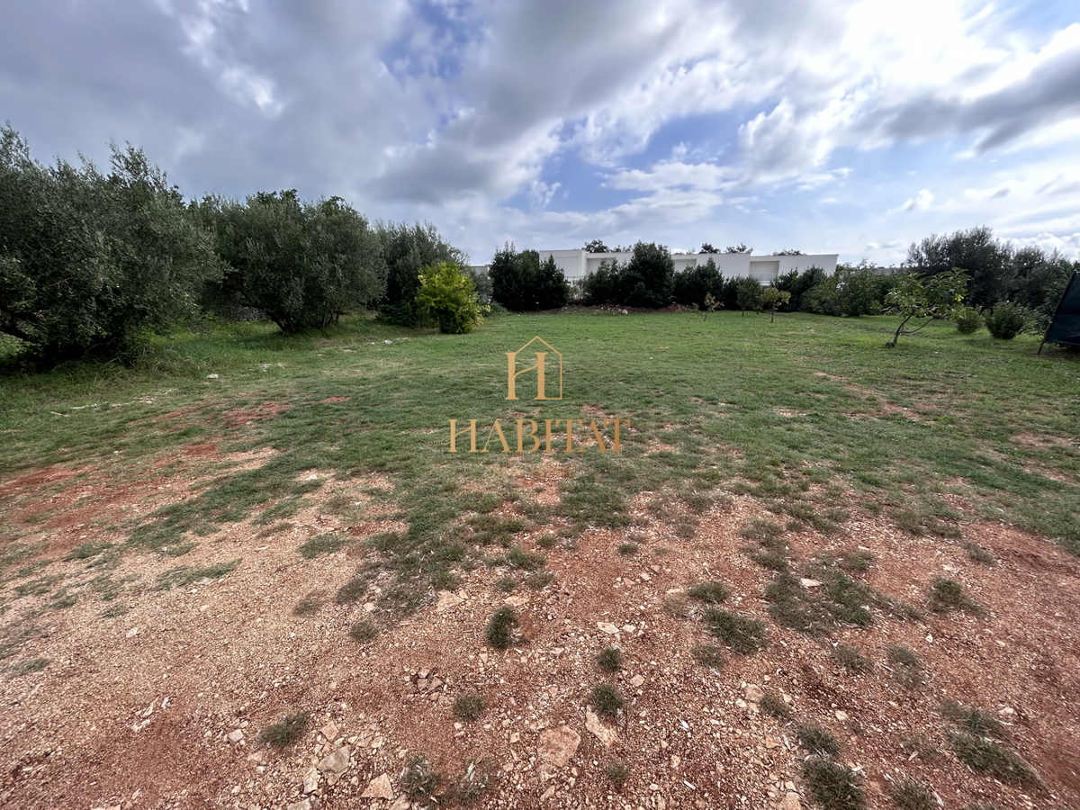 Istra, Zambratija, gradbeno zemljišče 680m2, plačane komunale, projekt