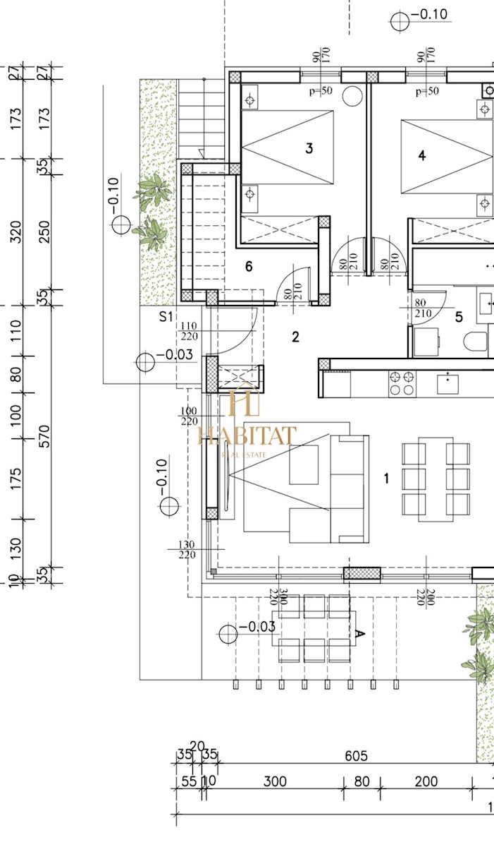 Istra, Zambratija, apartma 60m2, bazen, moderna novogradnja, 300m od morja, vrt 85m2