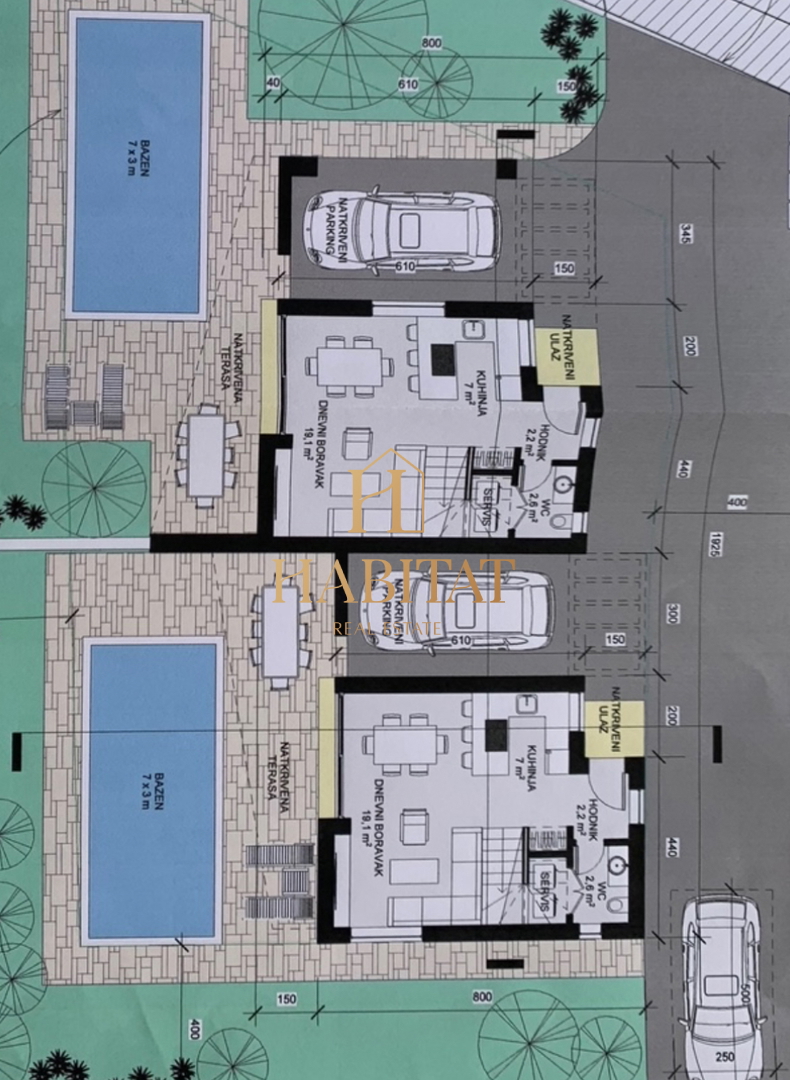 Istra, Umag, Lovrečica, zazidljivo zemljišče 745m2 ob morju, dvoetažni projekt, odprt pogled na morje