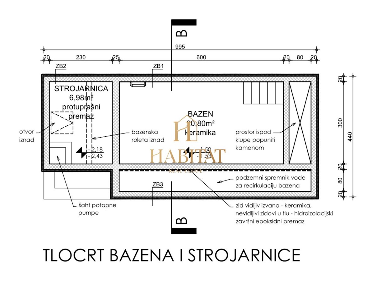 Istra, Umag, Lovrečica, zazidljivo zemljišče 585m2 ob morju, manjši obstoječi legaliziran objekt, projekt za družinsko hišo, odprt pogled na morje