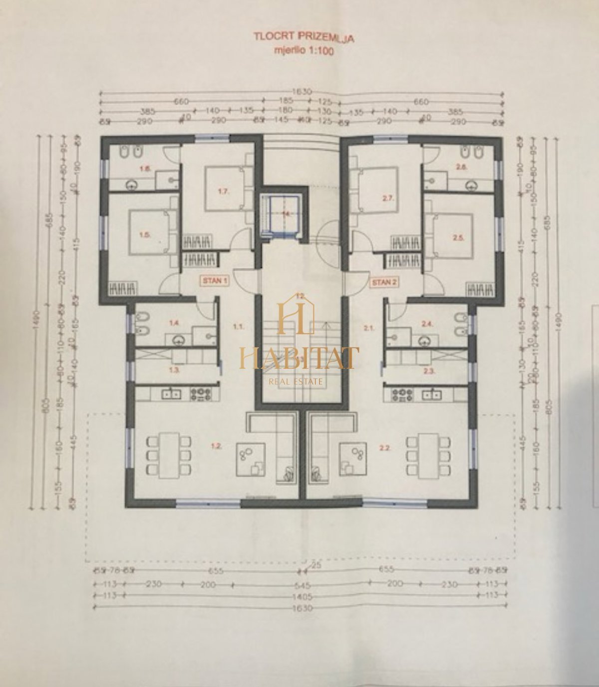 Istra, okolica Fažane, apartma 110m2, 2 spalnici, terasa, 200m od morja