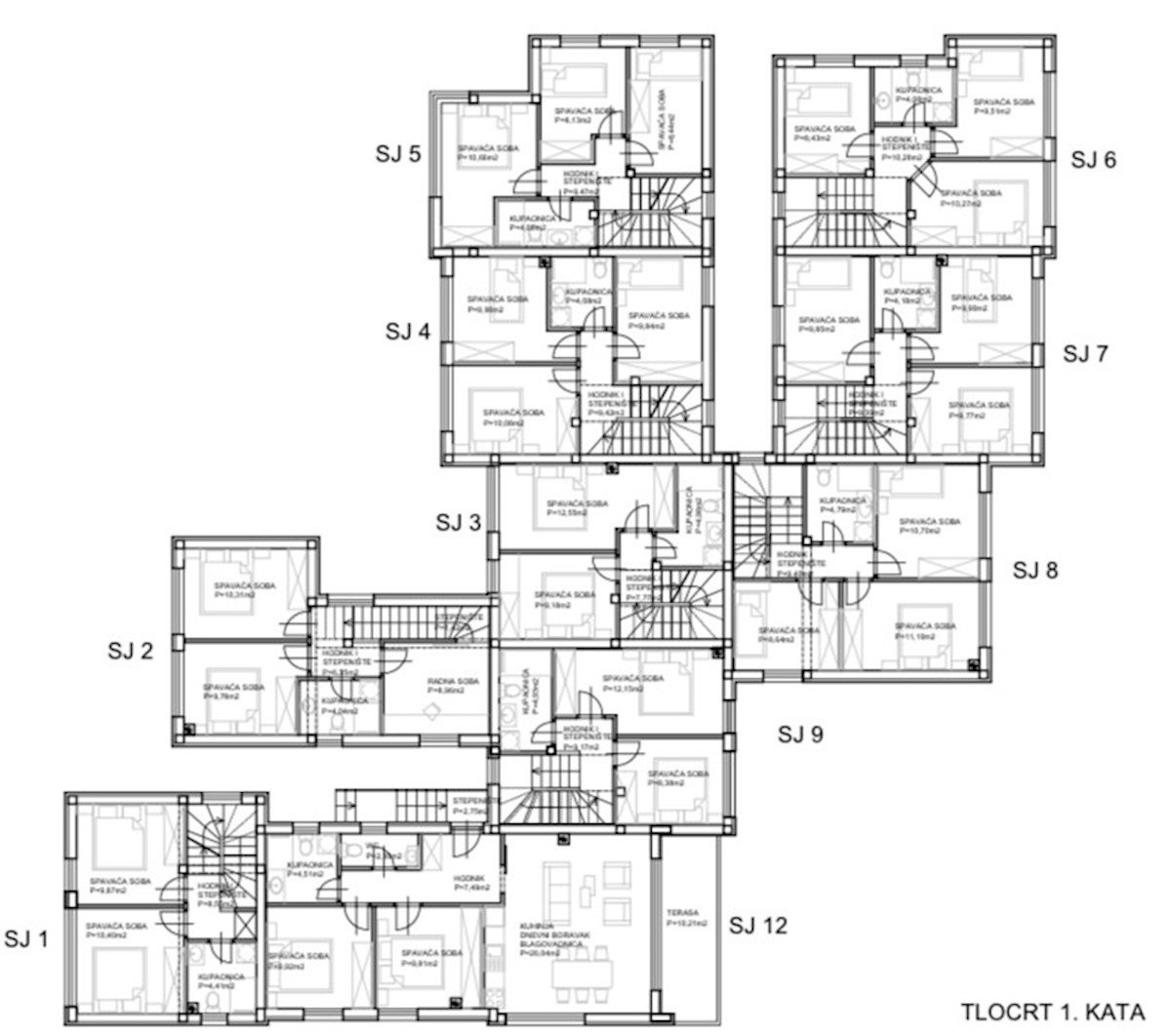 Vodice, novogradnja, apartma s strešnim bazenom