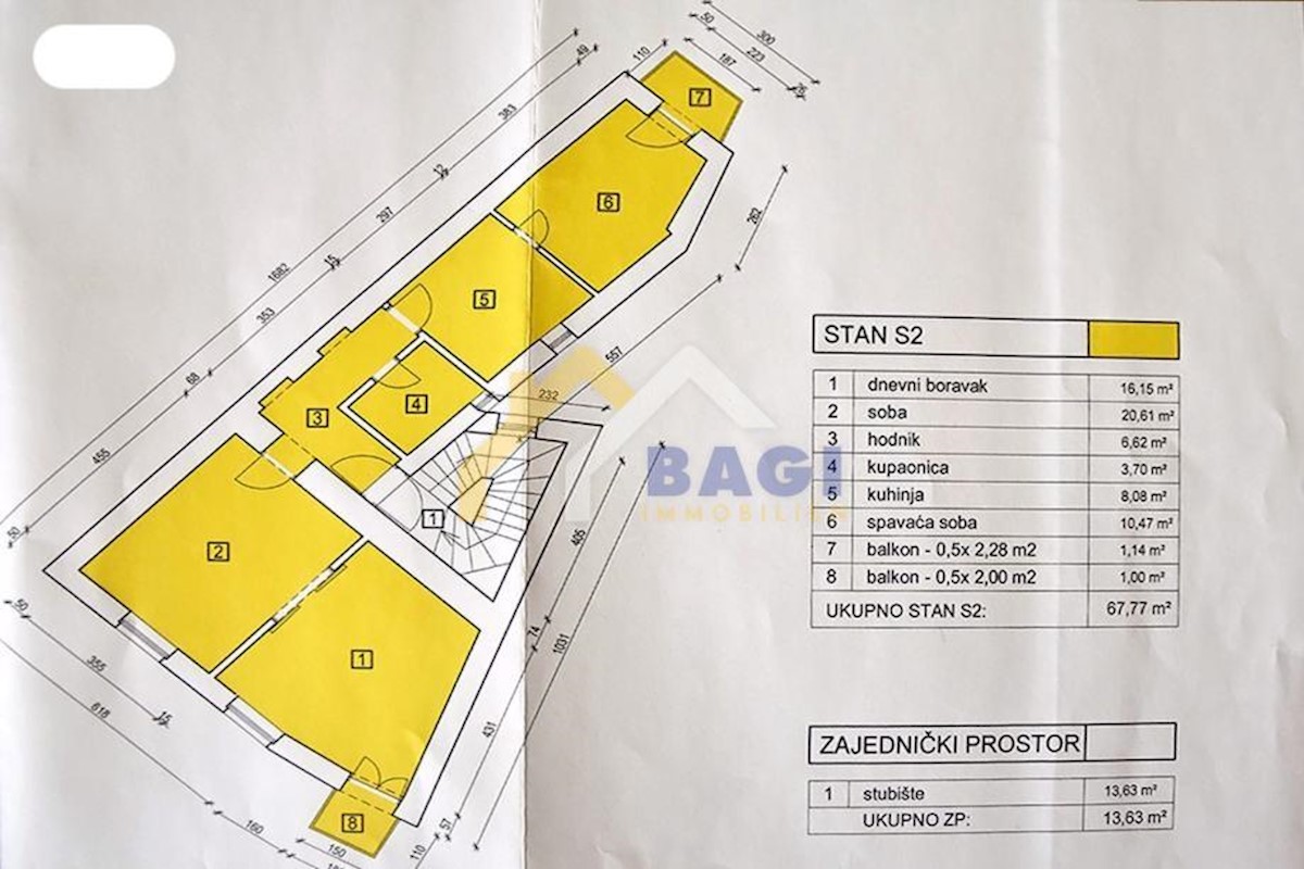 Apartmaj Donji grad, Donji Grad, 67,77m2