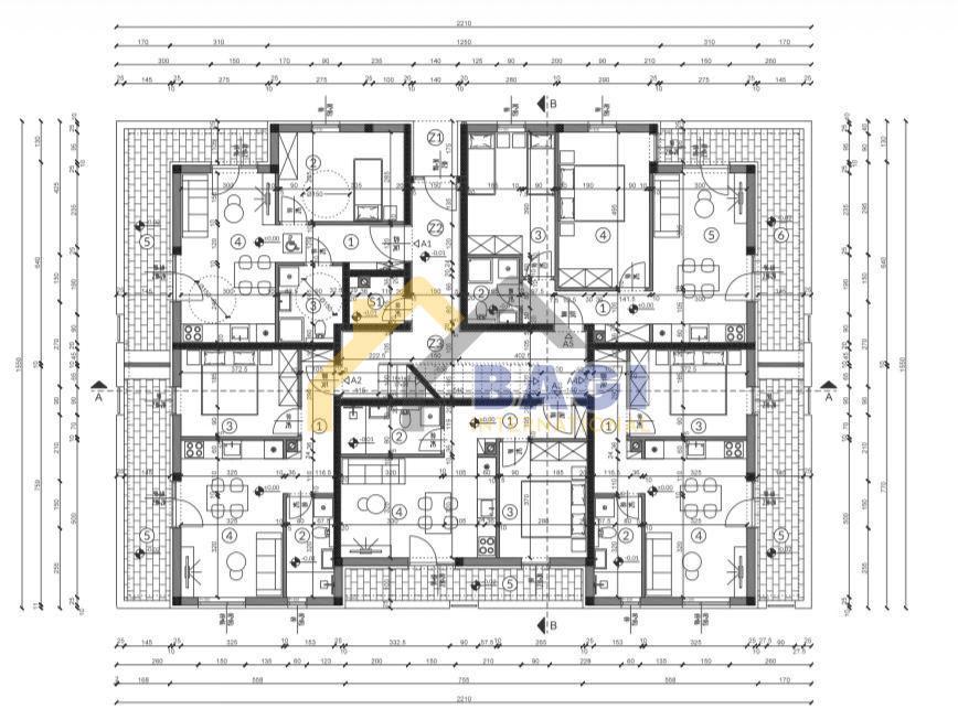 PULA-ŠIKIĆI- APARTMA A5- 64,19 m2 DVE SPALNICI-DVE PARKIRNIM MESTIMA