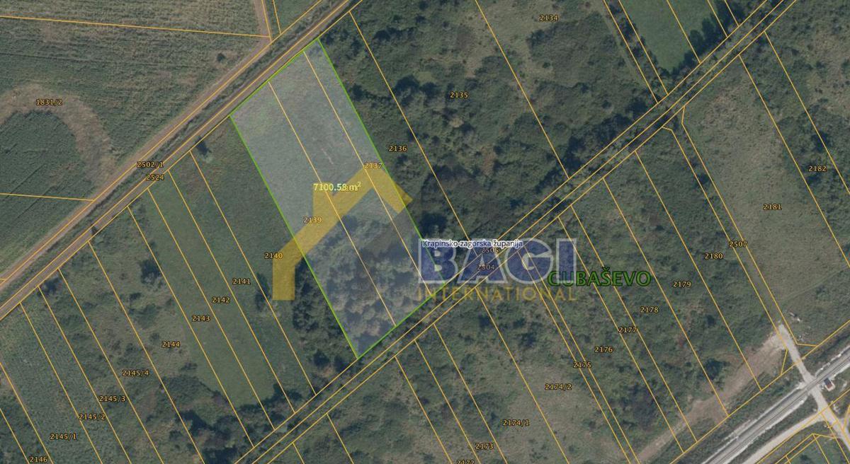 Kmetijsko zemljišče Gubaševo, Zabok, 7.121m2