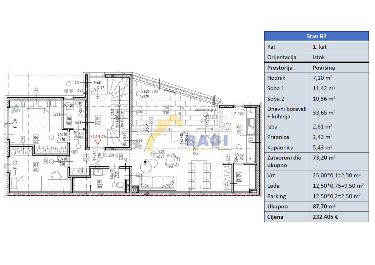 Apartmaj Sopot, Novi Zagreb - Istok, 87,70m2