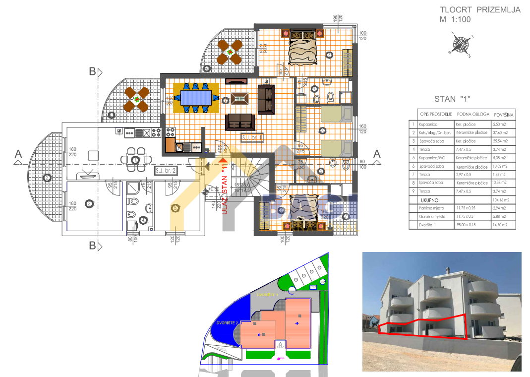 Apartmaj Ljubač, Ražanac, 87,79m2