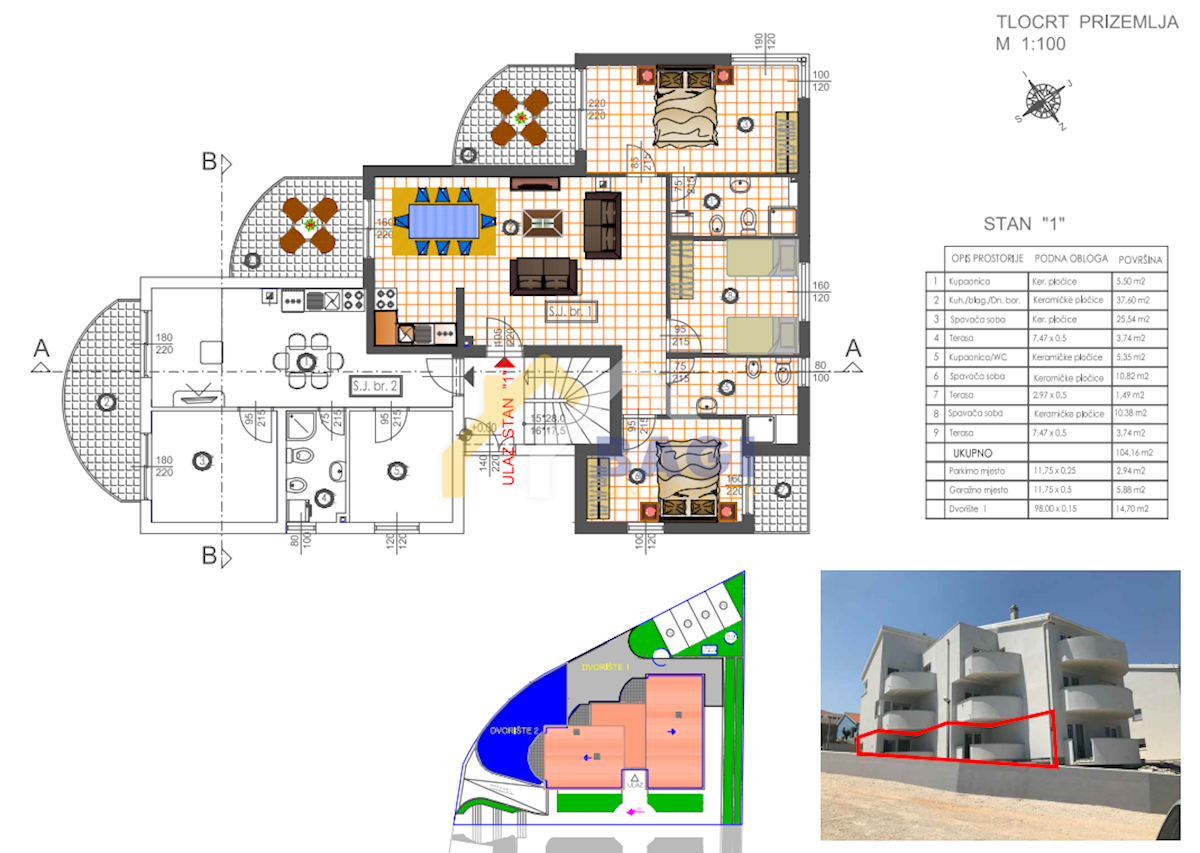 Apartmaj Ljubač, Ražanac, 87,79m2