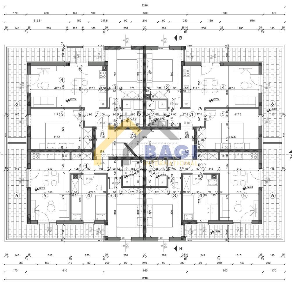 PULA ŠIKIĆI DVOSOBNO STANOVANJE B6-57,96m2-PARKIRNO MESTO
