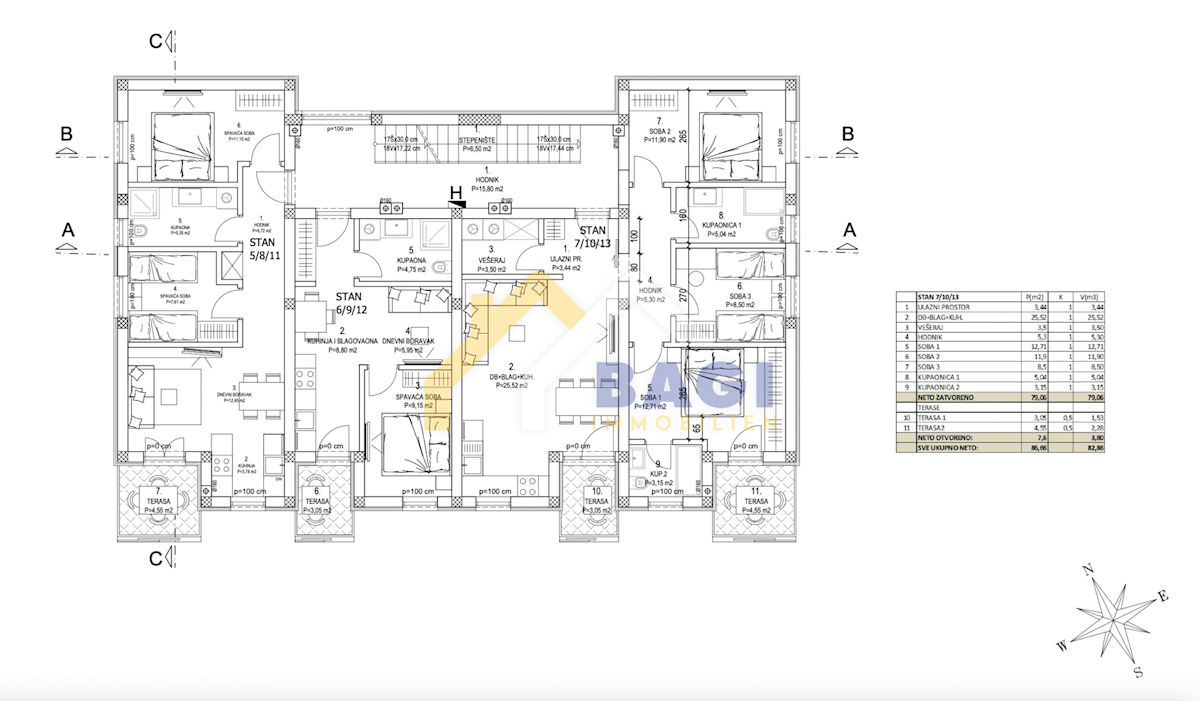 Apartmaj Plomin Luka, Kršan, 82,86m2