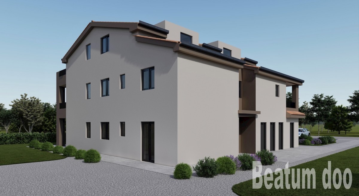 Apartma A.u pritličje z vrtom, novo stavbo, okolica Poreča