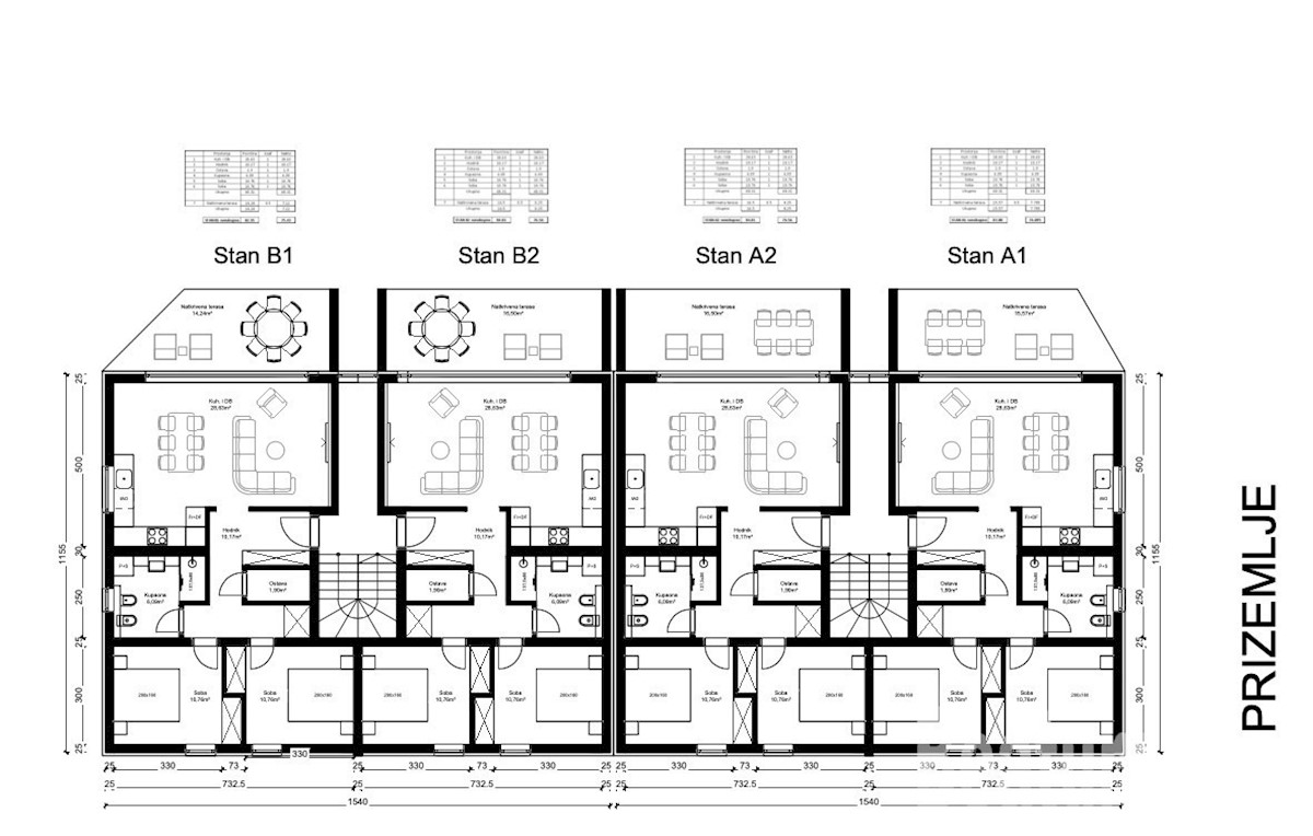 Apartma v pritličju, A1, nova stavba