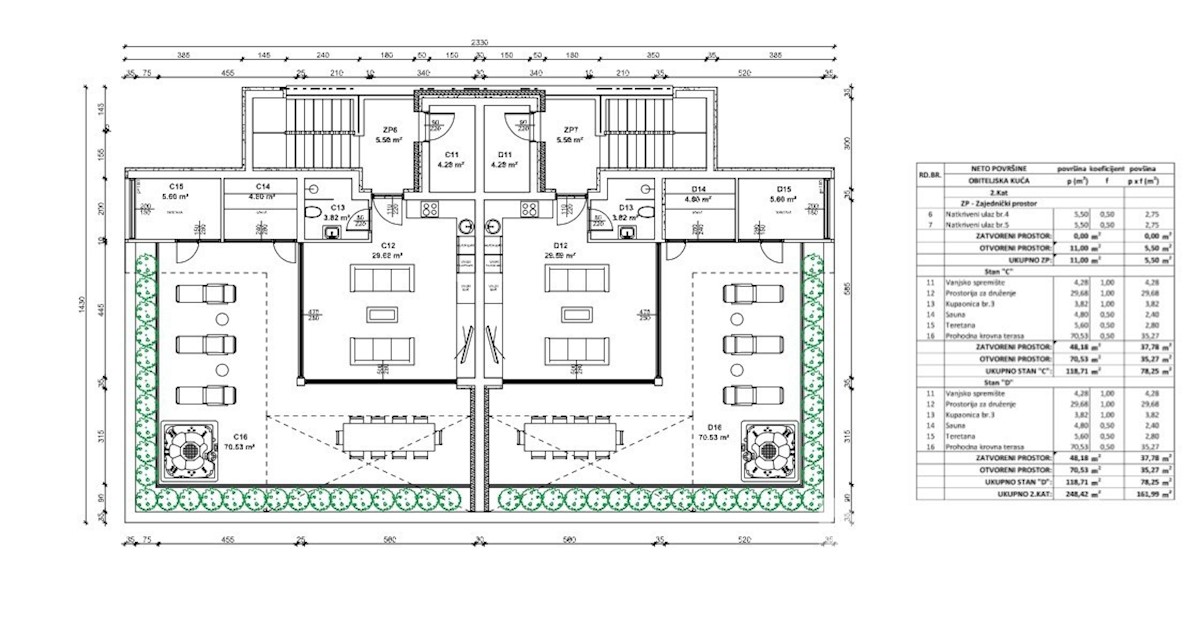 Apartma C v prvem nadstropju, s teraso na strehi, pogled na morje, Vabriga