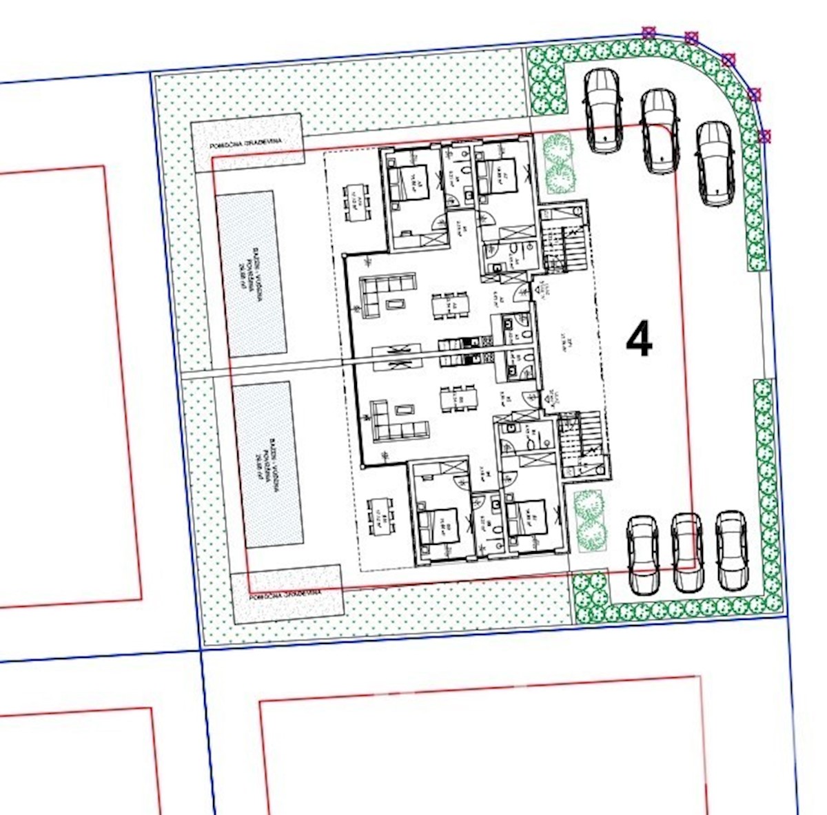 Apartma D v prvem nadstropju, s teraso na strehi, pogled na morje, Vabriga