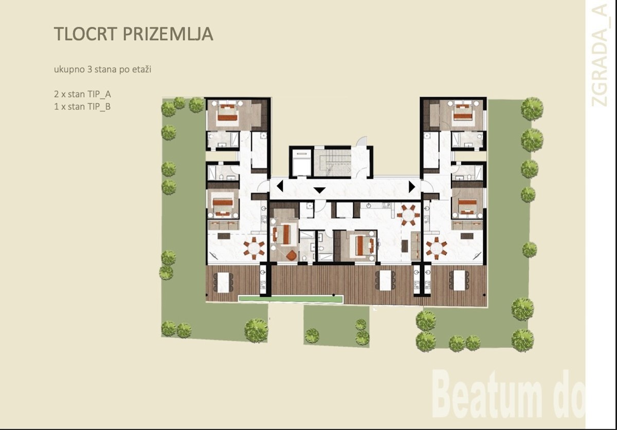 Stanovanje tip A v pritličju z oznako L, novogradnja, Novigrad