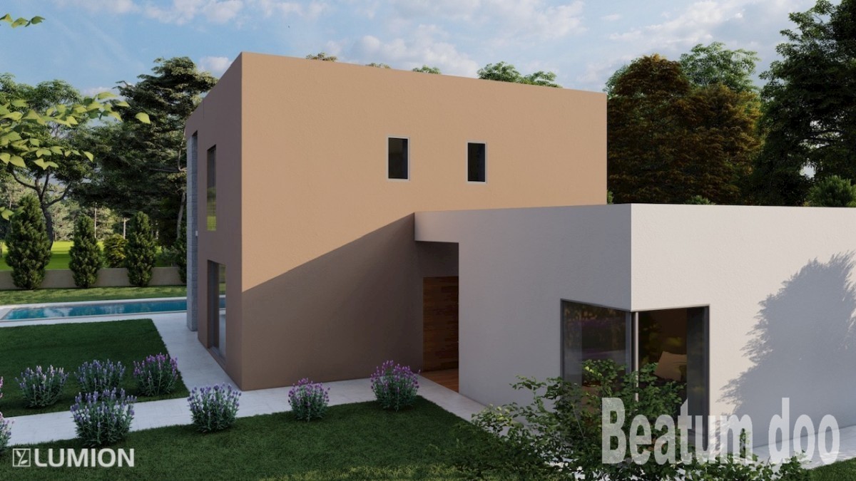 Majhna moderna vila z bazenom v Kaštelirju s pogledom na morje