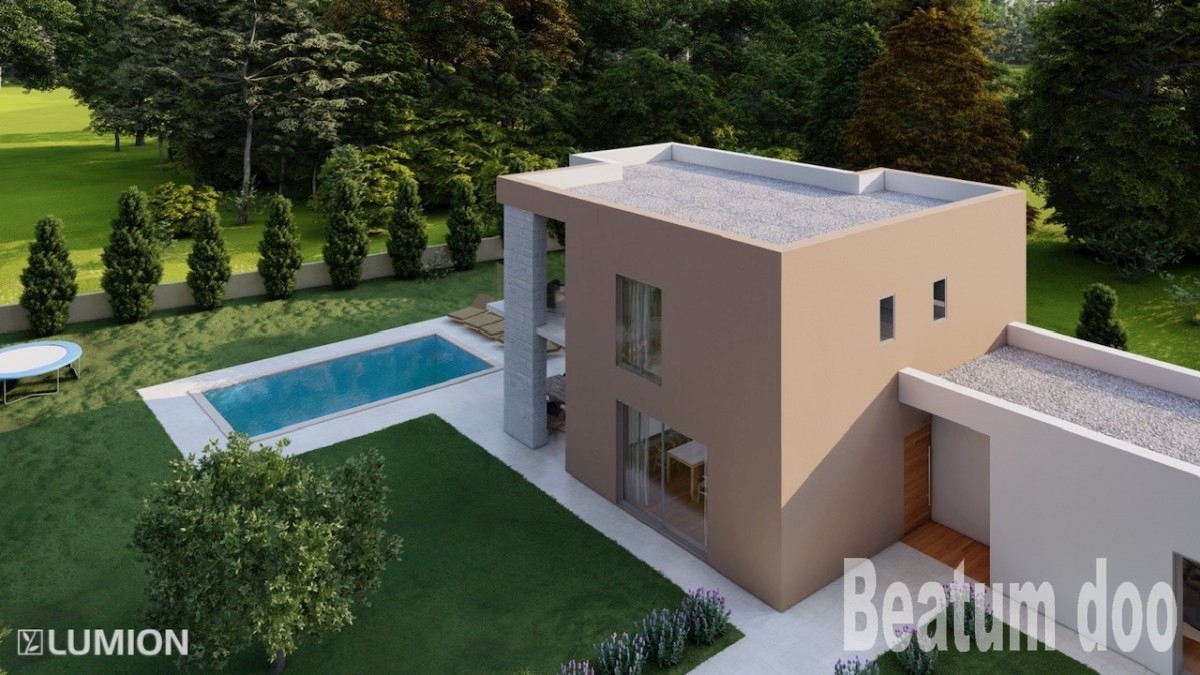 Majhna moderna vila z bazenom v Kaštelirju s pogledom na morje