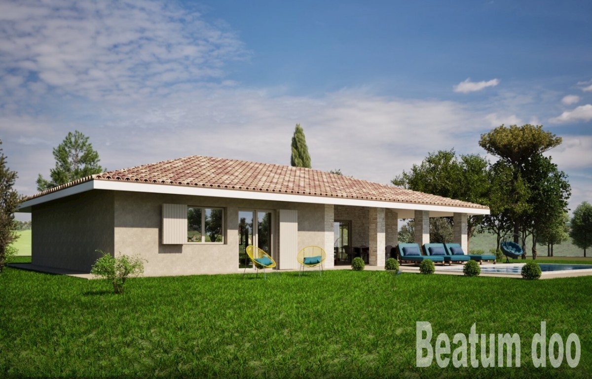 Majhna moderna vila z bazenom v Kaštelirju s pogledom na morje