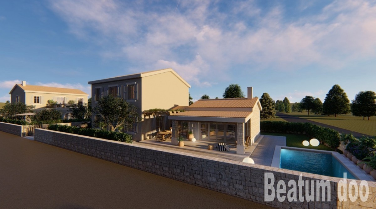 Vila z bazenom, popolnoma opremljena, 600 m od morja