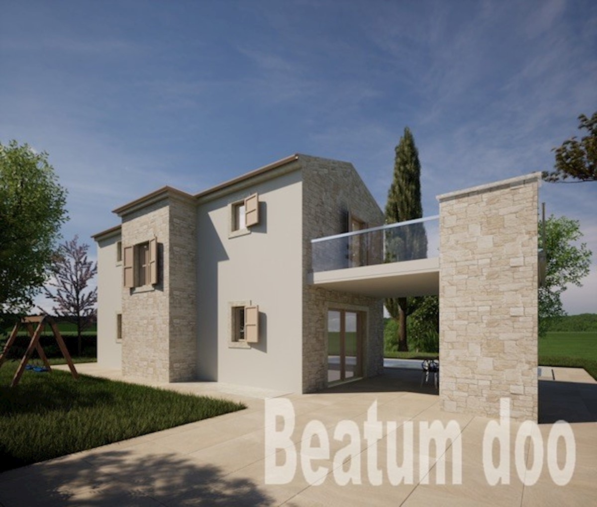 Manjša vila z wellnessom in bazenom v bližini Višnjana