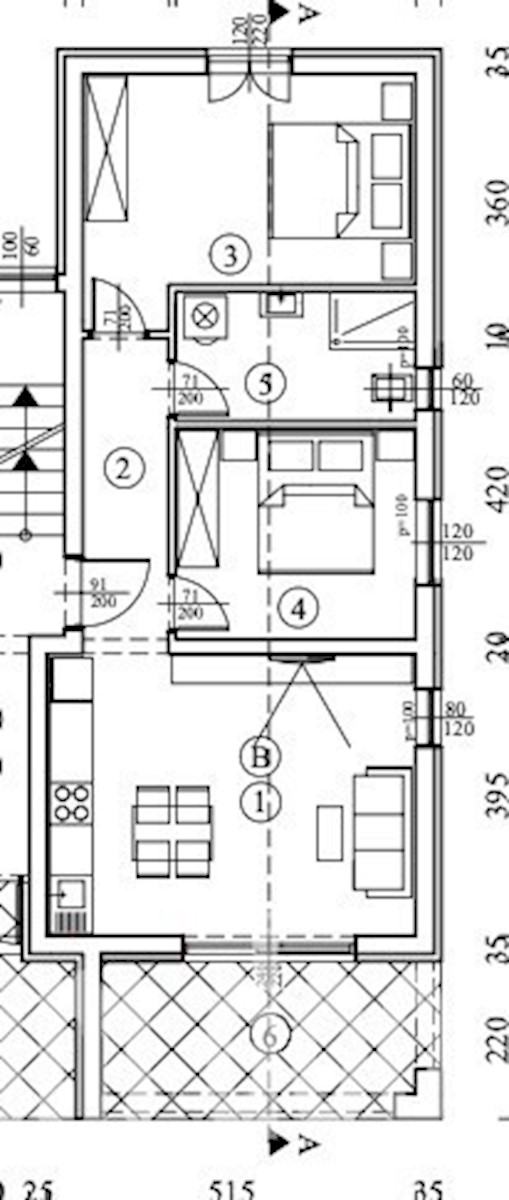 Apartma B. v pritličju z vrtom, novogradnja, blizu Poreča
