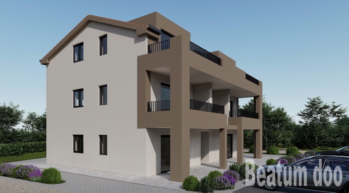 Apartma B. v pritličju z vrtom, novogradnja, blizu Poreča