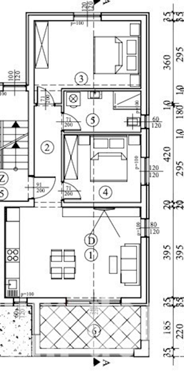 Apartma D v prvem nadstropju, novogradnja, v bližini Poreča