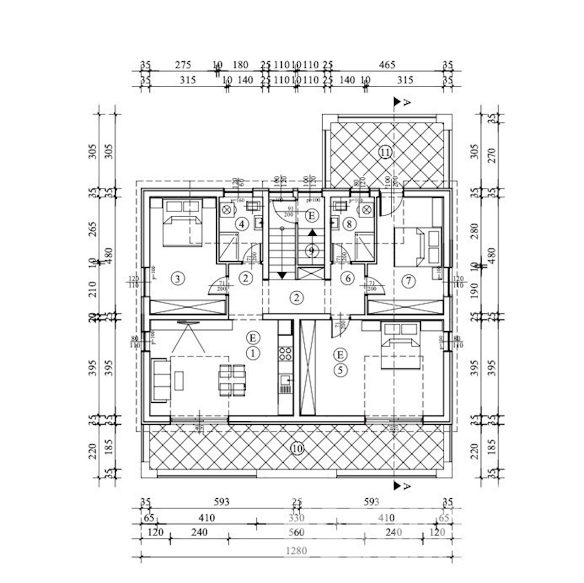 Apartma E. v mansardi, novogradnja, blizu Poreča
