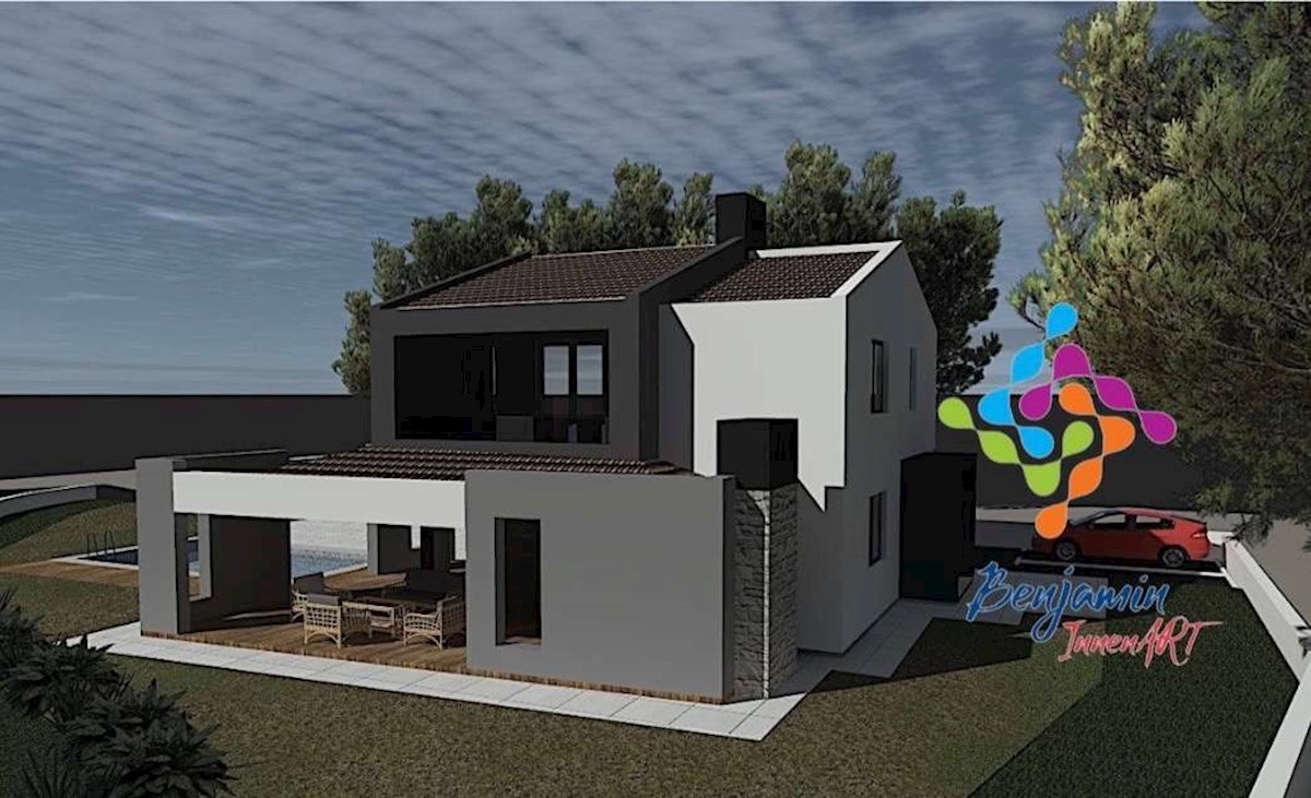 FAŽANA - Peroj - gradbena parcela z izdelanim projektom