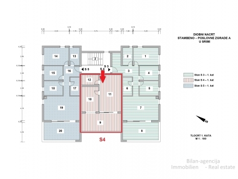 Apartma/Stanovanje Srima, Vodice, 51,34m2