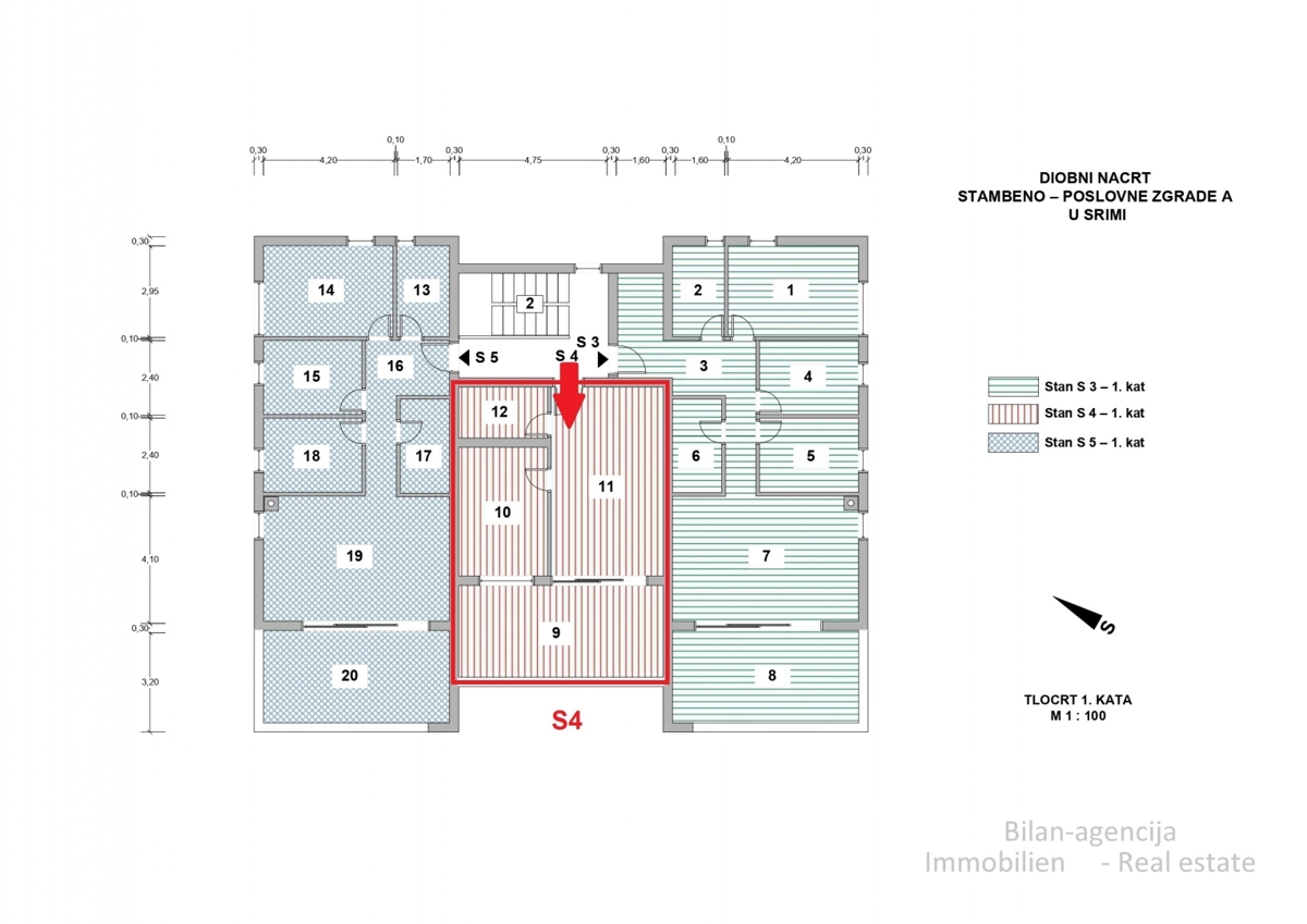 Apartma/Stanovanje Srima, Vodice, 51,34m2