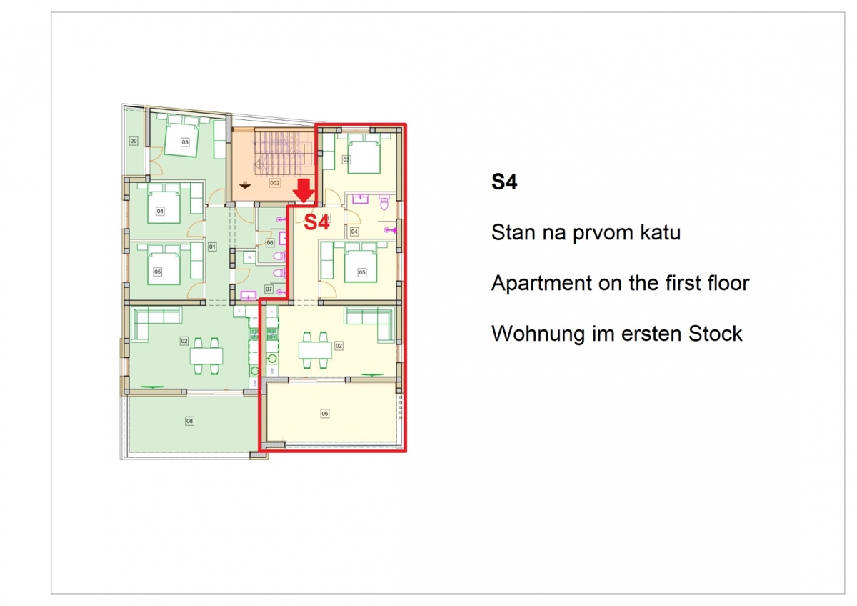 Stanovanje, 69.40m2, Vodice, 350 m od kvadrata, 280000 €