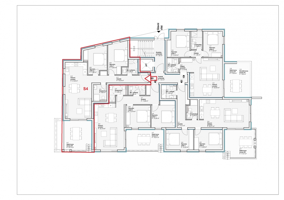 Apartma/Stanovanje Vodice, 83,73m2