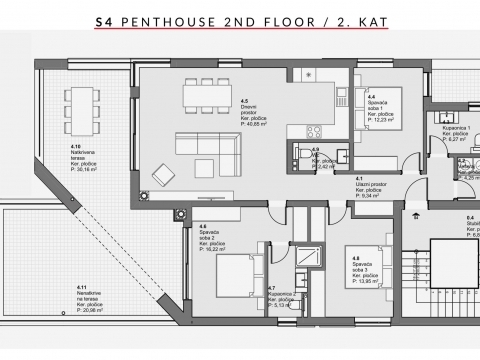 Penthouse, novogradnja v Vodicah, Hrvaška, 497.263 €