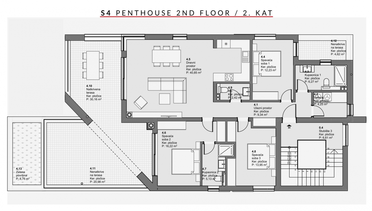 Penthouse, novogradnja v Vodicah, Hrvaška, 497.263 €