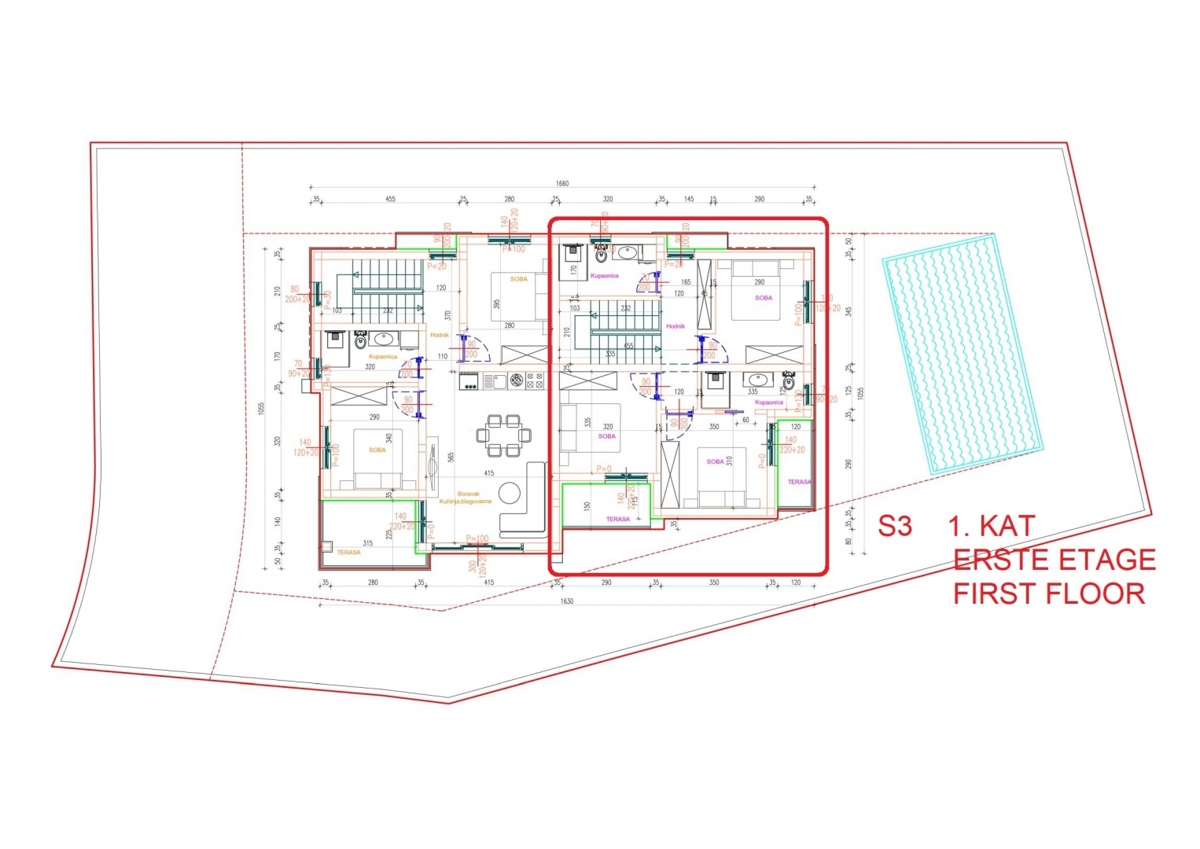 Apartma/Stanovanje Vodice, 121,42m2